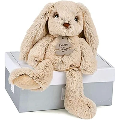 Image de Histoire d&#039;Ours Peluche Lapin Boite Cadeau Beige 25 Cm Douce et Mignonne Idée de Naissance Anniversaire Fille Garçon HO2430