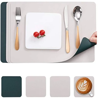 Image de Myir JUN Set de Table, Table et sou Verre en Antidérapant Double Face Lavable ImperméAbles Plastique