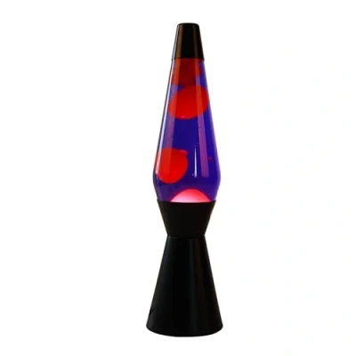 Image de I TOTAL Lampe à Lave 36 cm avec Base Noire, Liquide Violet et Cire Rose
