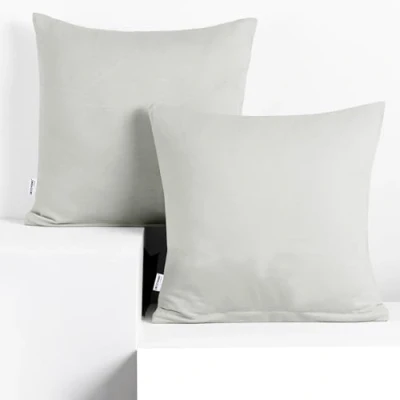 Image de DecoKing 2 taies d&#039;oreiller 50 x cm Jersey Coton Fermeture éclair Argent Ambre