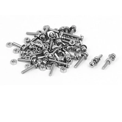 Image de sourcing map M1.6 x 10mm Tête Cruciforme Vis Ecrous avec Rondelles 304 acier inoxydable 40 sets