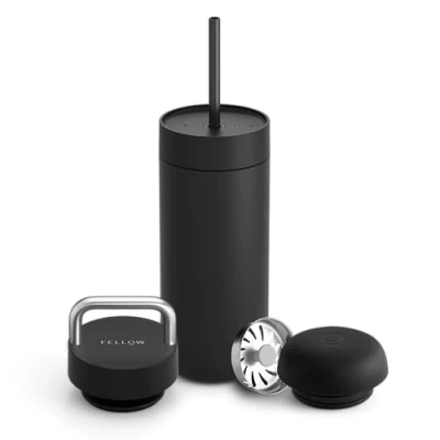 Image de FELLOW Carter Thermal mug Set 3 Caps Matte Black 473 ML