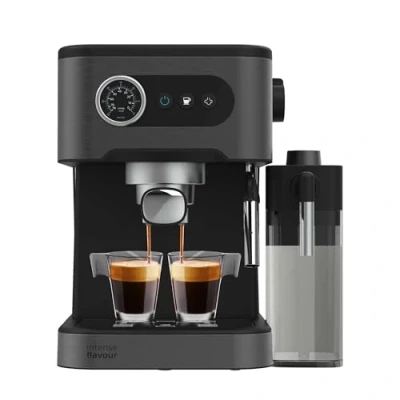 Image de Cecotec Cafetière Expresso Power Espresso 20 Pro Latte. Machine À Bars Avec Affichage Intuitif,Vaporisateur Réglable Pour Lait Et Infusions, Réservoirs Amovibles : Eau 1,5L, 550 Ml