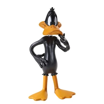 Image de BendyFigs The Noble Collection Looney Tunes Mini Daffy Duck 4.5in (11.5cm) Toys Miniature Bendable Figure Posable Doll Figures