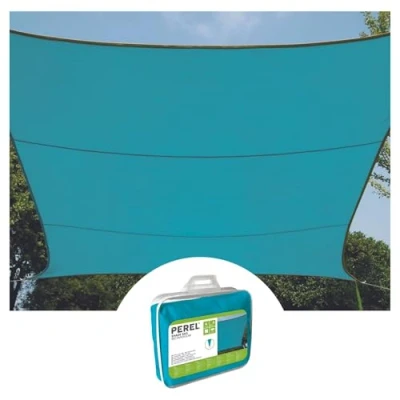 Image de Perel Voile d&#039;ombrage, Hydrofuge, 4 x 3 m, 160 g/m², Polyester, rectangulaire, Bleu Ciel