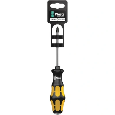 Image de Wera 05100081001 918 SPZ SB Tournevis pour vis cruciformes PZ, PZ 2 x 100 mm, Noir/jaune