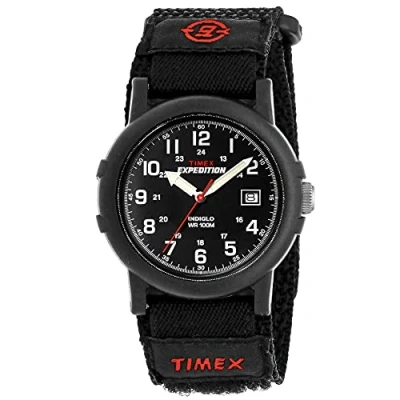 Image de Timex Homme T40011 Quartz Analogique Eclairage Noir Cuir