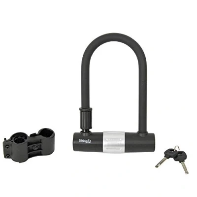 Image de Antivol vélo Dresco U Lock 18 x 26 cm Acier inoxydable/polyester Noir/argent 4 pièces