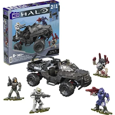 Image de MEGA Halo Infinite, Attaque UNSC Razorback 2 en 1, véhicule à Construire, 302 pièces, Jeu de Briques Construction, 8 Ans et Plus, GYG59
