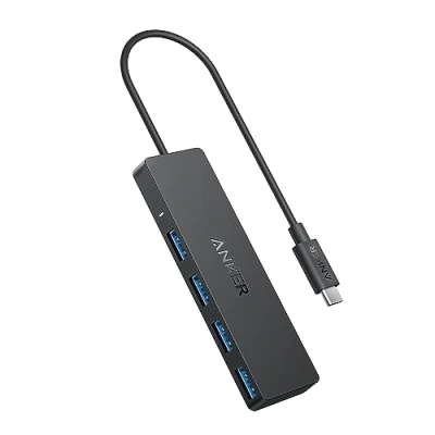 Image de Anker hub USB C, adaptateur macbook pro avec multiple ports 3.0, OTG 5 Gbit/s ultra mince, câble de 20 cm, pour MacBook, Mac Pro, Mini, iMac, Surface XPS, PC, clé USB, disque dur portable
