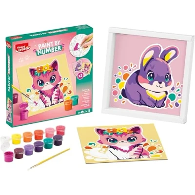 Image de Maped CREATIV peinture au numéro Chat et Lapin Activité de pour Enfants kit par numéros Loisir créatif Dès 7 Ans