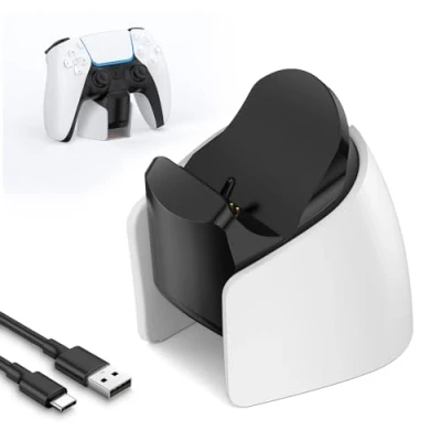 Image de station de charge pour manette PS5, USB rapide IINE PS5 DualSense Edge, Edge avec indicateur et câble
