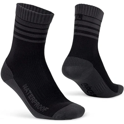 Image de Gripgrab Mixte Chaussettes Imperméables Hiver Doublées en Laine Mérinos de cyclisme, Noir, M EU
