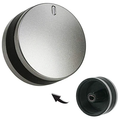Image de Spares2go Bouton de commande compatible avec Lamona 450002486 LAM3200 LAM3204 LAM3401 cuisinière (argenté/noir)