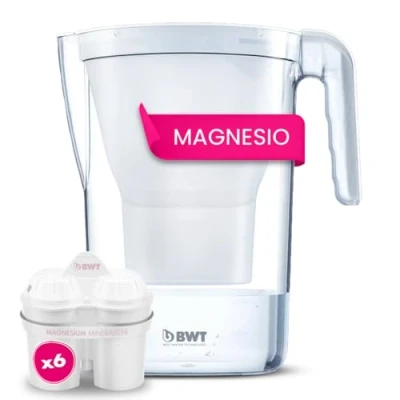 Image de BWT vie manuel Filtre à eau en magnésium + Pack 6 filtres eau, 2,6 L blanc