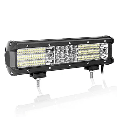 Image de SKYWORLD 12 pouces 30.5 cm 330W Barre lumineuse LED, DC 12V 24V 6000K lumineux 4 rangée Lumières de remorque tache d&#039;inondation lampe conduite à barres tout terrain le camion 4x4