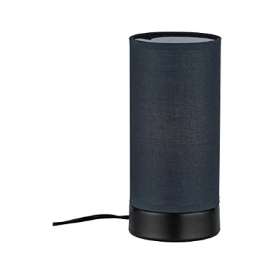 Image de Paulmann 77059 lampe à poser Pia max. 25 watts luminaire Noir mat, de salon Métal, chevet Tissu E14