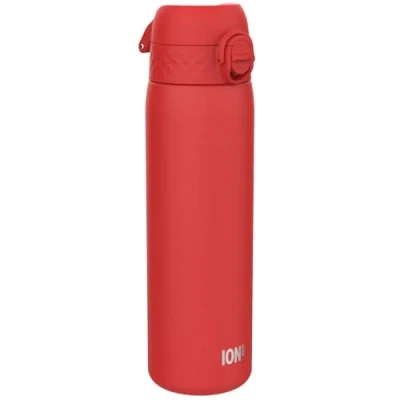 Image de Ion8 Gourde Isotherme Inox, 500ml, Anti Fuite, Facile à Ouvrir, Verrouillage Sécurisé, Lavable au Lave Vaisselle, Poignée de Transport, S&#039;adapte aux Porte gobelets, Acier Inoxydable, Rouge