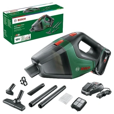 Image de Bosch Home and Garden Aspirateur sans fil UniversalVac 18 (batterie 2,5 Ah, système V, dans une boîte en carton)