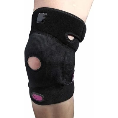 Image de Pekatherm Bandage thermique au genou avec batterie lithium Taille 82 x 28 cm 8 W de puissance Aide à réduire la douleur articulaire Couleur noire AE802