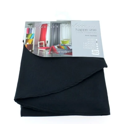 Image de douceur d&#039;intérieur, Nappe Rectangle (140 x 200 cm) Essentiel Noir, Polyester