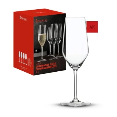 Image de Spiegelau 4670187 15,2 x 23,4 cm Style Flûte à Champagne en Verre, Lot de 4, Transparent