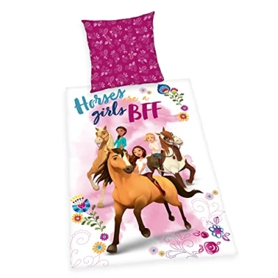 Image de Herding Parure de lit Spirit, Housse Coussin env. 80x80 cm, Couette 135x200 avec Fermeture éclair Marque Facile, 100% Coton, Renforcé