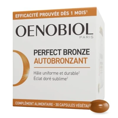 Image de Oenobiol Perfect Bronze Autobronzant Efficace Dès Le 1Er Mois Sans Soleil Concentration De 5 Pigments 100% D&#039;Origine Végétale Complément Alimentaire 30 Capsules Programme 1