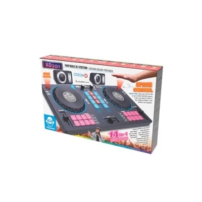 Image de Cefa Toys Station de DJ Portable avec Haut parleurs et contrôle Spatial 14 en 1, 00351, Blanc, Moyen
