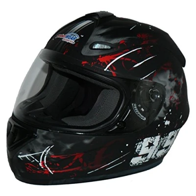 Image de Protectwear Casque moto intégral, noir / rouge, Conception 99, FS 801 99R ,Taille: XL