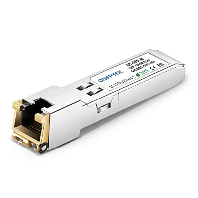 Image de QSFPTEK Gigabit SFP Copper RJ45 Module 1000BASE T Transceiver pour Cisco GLC T/SFP GE T, Ubiquiti UF 1G, Netgear, Mikrotik, D Link, Supermicro, jusqu&#039;à 100 m