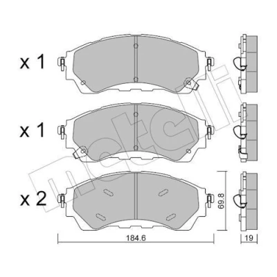Image de METELLI 22 1343 0 Jeu de plaquettes frein avec indicateur d&#039;usure FORD: Ranger Mk3