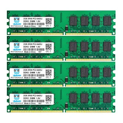 Image de DDR2 800 PC2 6400U 8Go (4x2Go) DIMM 800MHz 2GB 6400 240 Pin CL6 1.8V Mémoire pour Ordinateur de Bureau