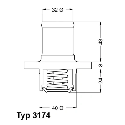 Image de WAHLER 3174.89D Thermostat d&#039;eau 89 avec joint d&#039;étanchéite RENAULT: Kangoo I, I Express, CLIO 1