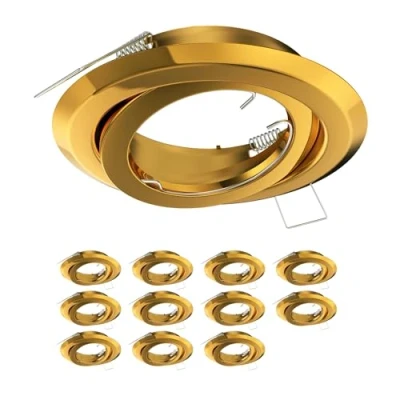Image de ledscom.de 12 cadres d&#039;encastrement au plafond FABI, rond, pivotant, or brillant