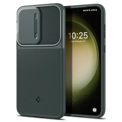 Image de Spigen Optik Armor Coque Compatible avec Samsung Galaxy S23 5G Vert