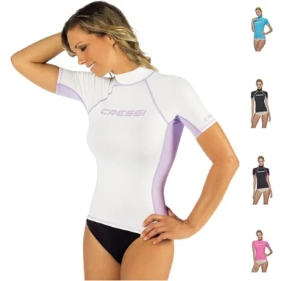 Image de Cressi Sub S.P.A. Rash Guard Maillot femme Blanc FR : M (Taille Fabricant M)