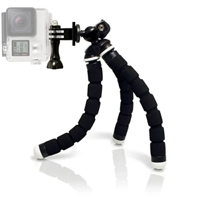 Image de Petit Trépied Portable Gopro Octopus 2 En 1 Flexible micros2u [Structure Métallique Complète 2019 Améliorée]. Compatible avec Hero, Session, Caméras Compactes Et Autres D&#039;action