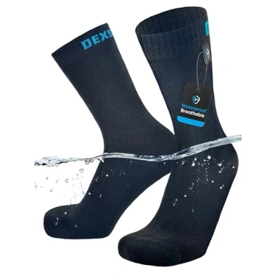 Image de DexShell Ultra Thin Crew Chaussettes imperméables, Noir, L Mixte
