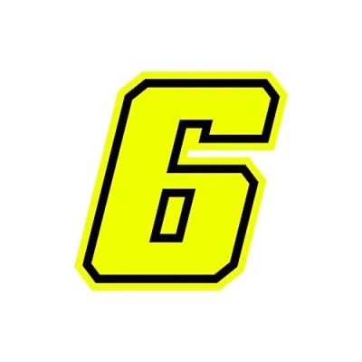 Image de Quattroerre 13386 Numéro de Course 6 Moto GP, Jaune Fluorescent, 10 x cm