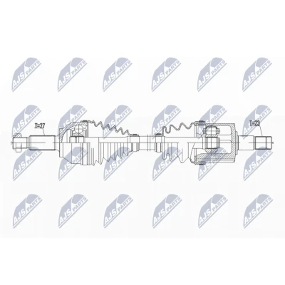 Image de NTY NPW JG 004 Arbre de transmission Essieu avant droit 615 boîte automatique, vitesses manuelle JAGUAR: X Type Berline