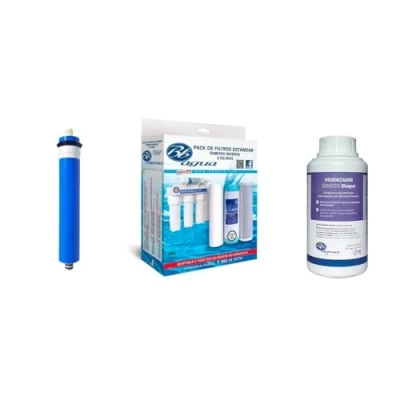 Image de Membrane 50 GPD + pack de 3 filtres osmose Désinfectant. Le composé 1 sédiment, GAC Carbon, Block Carbon. Production jusqu&#039;à 190 litres d&#039;eau par jour. Babagua.