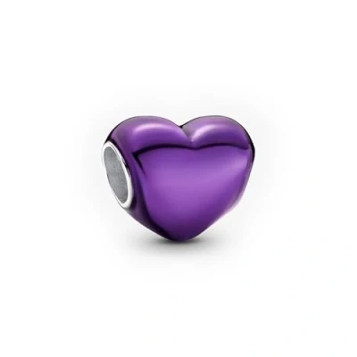 Image de Pandora Breloque cœur en Argent sterling avec émail violet transparent 793337C01, taille unique, sterling, Pas de gemme