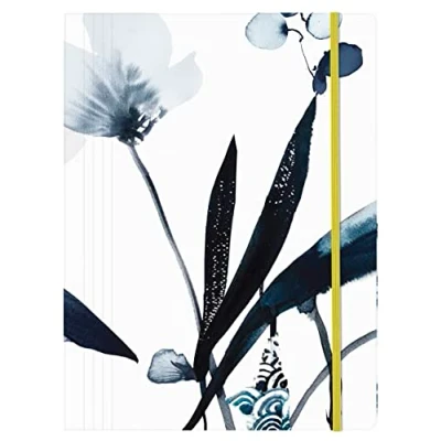 Image de Clairefontaine 115936C Une Chemise A Elastique Cartonnée 3 Rabats A4 motif Floral Peint à l&#039;Encre Bleue Carte Finition Satiné Collection Inkebana