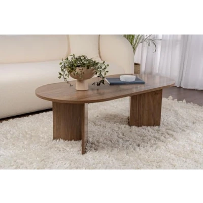Image de Table de basse ovale en aggloméré Sable noyer