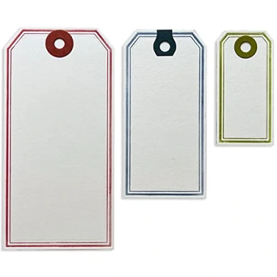 Image de Sizzix Matrice de decoupe Thinlits 6 étiquettes encadrées par Tim Holtz 666065 Chapitre 4 2022 Wafer, Plastique, Grey, Taille Unique