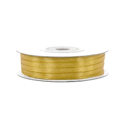 Image de Creativery Rouleau de Ruban satin 50 m x 3 mm (or 687H) décoratif pour mariage, baptême