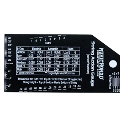 Image de MusicNomad MN602 Precision String Action Gauge Ruler for Height Metric, SAE, 64ths Outils pour instruments