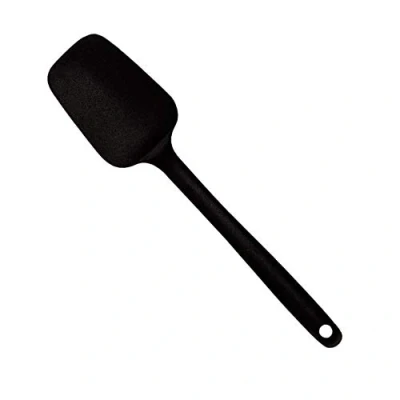 Image de MASTRAD Spatule Cuillère Préparation Cuisson Mélanger Unibloc En Silicone Ne Raye Pas Les Casseroles Noire, Noir, 27,5