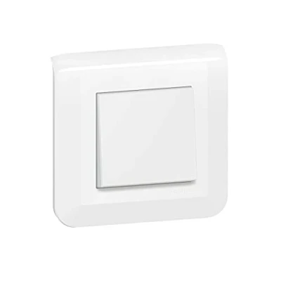 Image de Legrand Interrupteur ou va et vient Mosaic 10A blanc complet avec plaque fixation à griffes